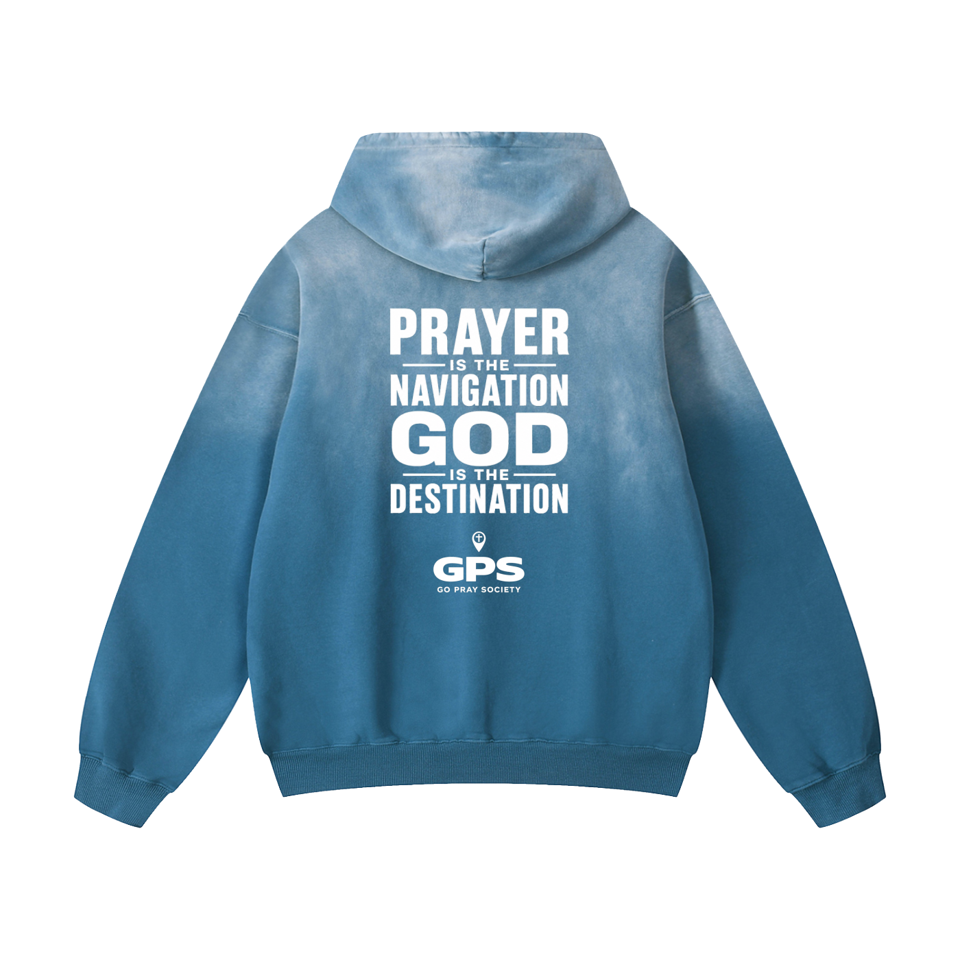 Prayer is the Navigation Sunfade Oversized Hoodie