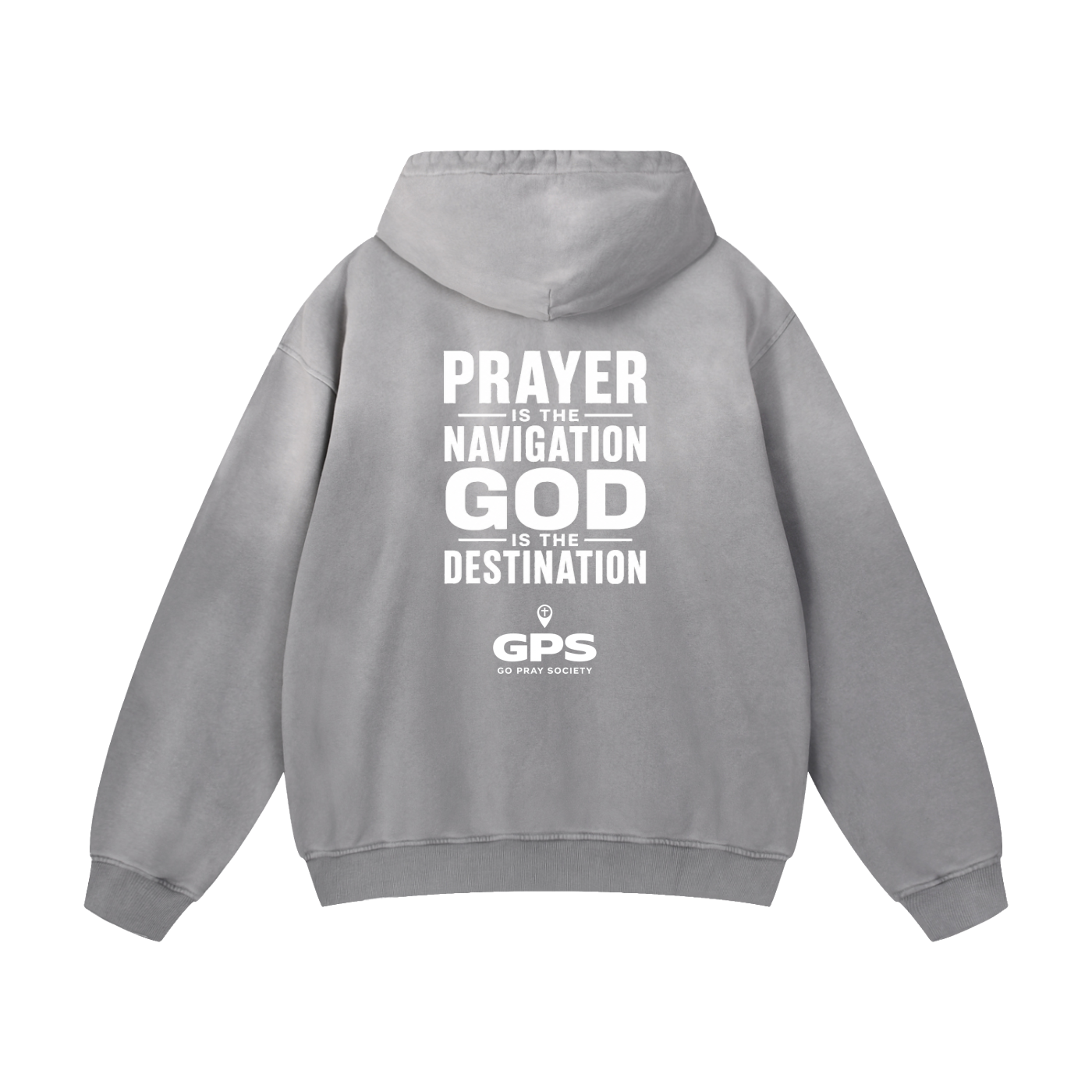 Prayer is the Navigation Sunfade Oversized Hoodie